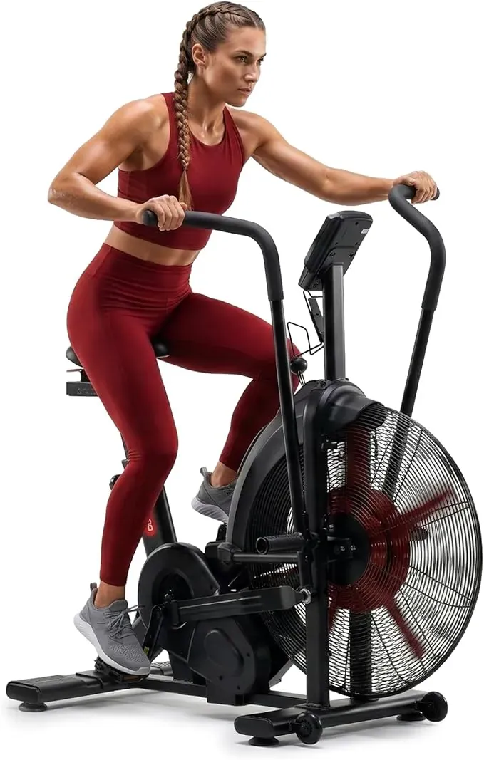 sparnod fitness SAB-12 دراجة هوائية رياضية للاستخدام التجاري – بنظام مغناطيسي ونقل حركة بالسير والسلسلة، 216 برنامجًا، لوحة تحكم للتدريب المتقطع، مقعد مريح قابل للتعديل، مستشعر لمعدل ضربات القلب، هيكل فولاذي للخدمة الشاقة، سعة التحمل