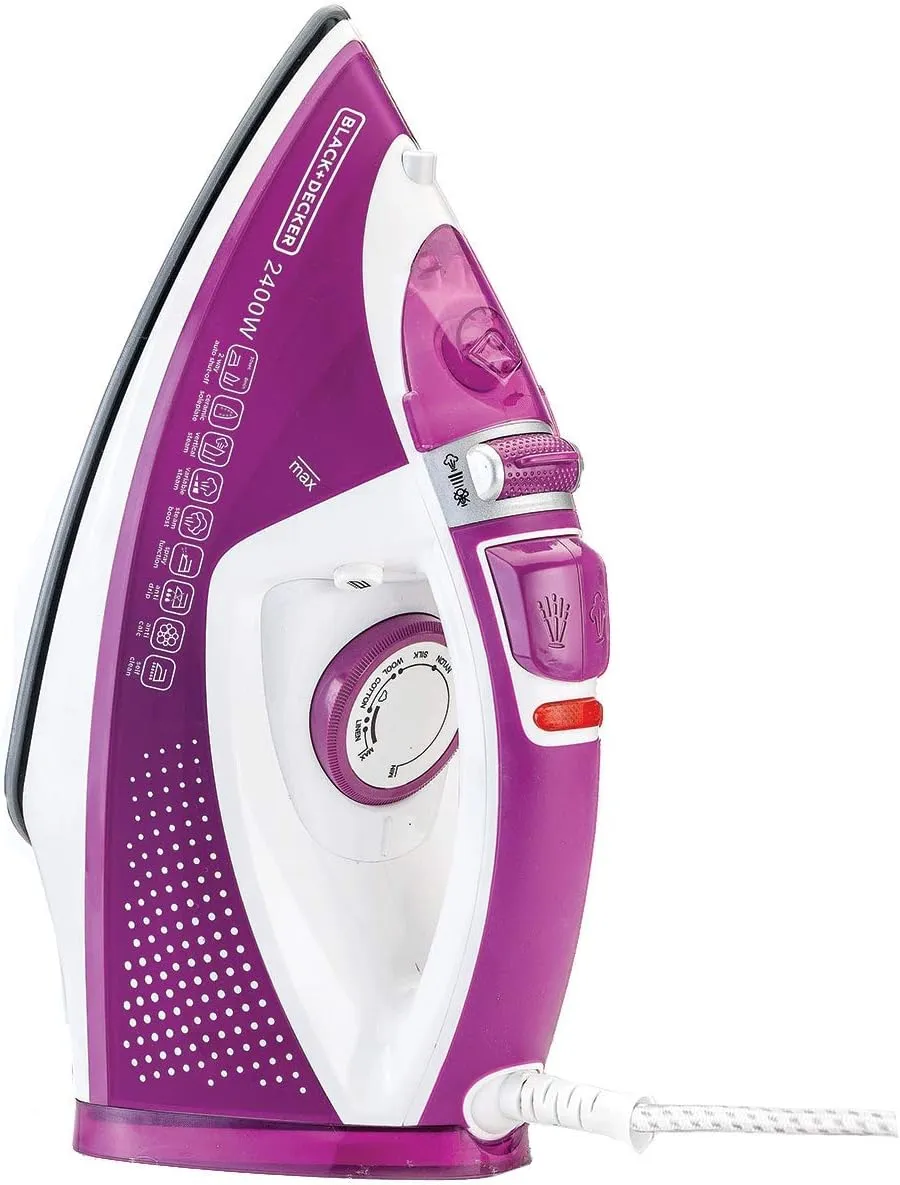 Black+Decker مكواة بخار 2400W بإيقاف تلقائي وقاعدة سيراميك ماجنتا X2450-B5