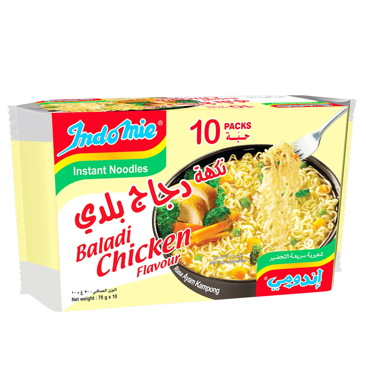 Indomie نودلز بلدي بنكهة الدجاج 10 x