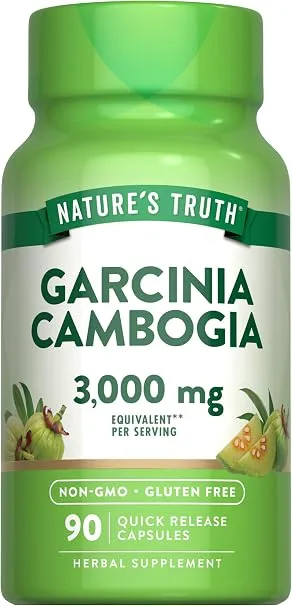 Nature'S Truth مكمل غارسينيا كامبوغيا 3,000mg، 90 قرصا، مع بيكولينات الكروم، خال من الكائنات المعدلة وراثيا والغلوتين