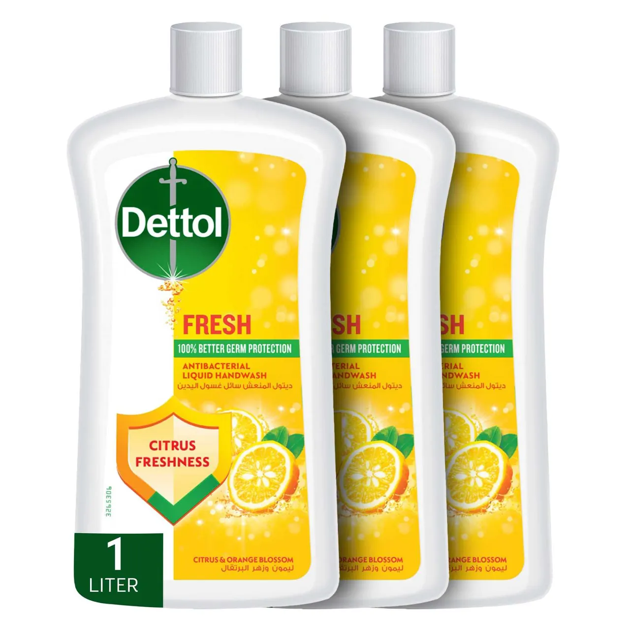 Dettol عبوة إعادة تعبئة غسول اليدين السائل المنعش برائحة الحمضيات وزهر البرتقال