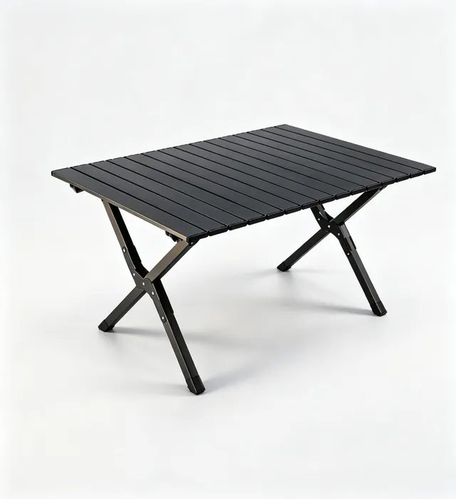 Royal Relax Egg Roll Foldable Picnic Table, 90 cm, Black, 2026009