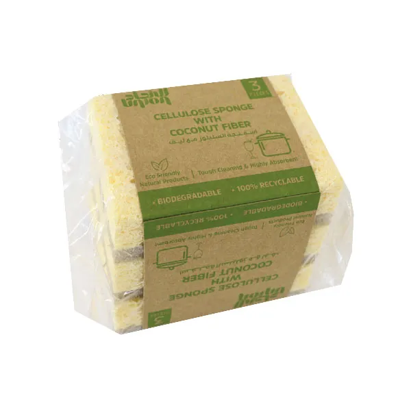 Union Cellulose Sponge with Coconut Fiber - 3 Pcs