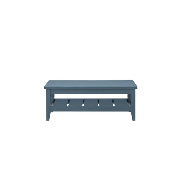 Maple Leaf Home Wooden Coffee Table, Teal, HW-5027