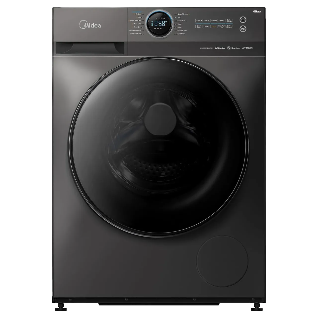 Midea غسالة ومجفف، MF200D100WBTGCC-CLR01