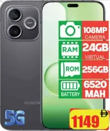 Honor 600Lite كاميرا 108Mp وذاكرة افتراضية 24Gb وتخزين 256Gb وبطارية 6520 Mah