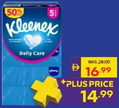 Kleenex مناديل وجه للعناية اليومية 2Ply