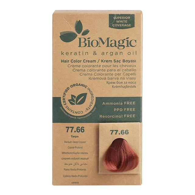 Biomagic Permanent Hair Color Cream - 77.66 Medium Deep Copper