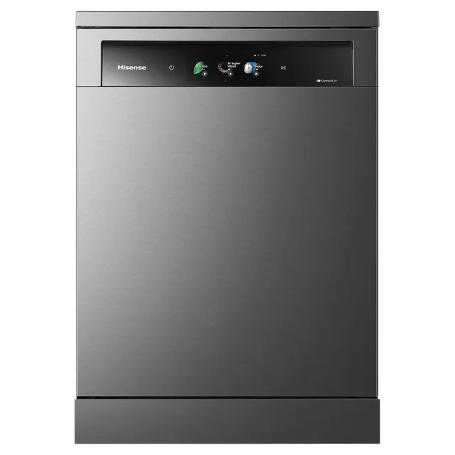 Hisense HS693A90BXME Freestanding Dishwasher, 16 Place Settings, Stainless Steel