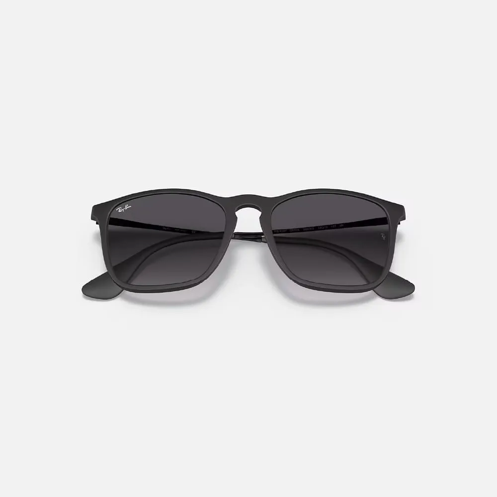 Rayban نظارة شمسية رجالية مربعة، أسود مطاطي، RB418754622/