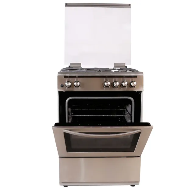 Hoover 60x60cm 4 Gas Burner Free Standing Gas Cooker FGC-66.02S Silver
