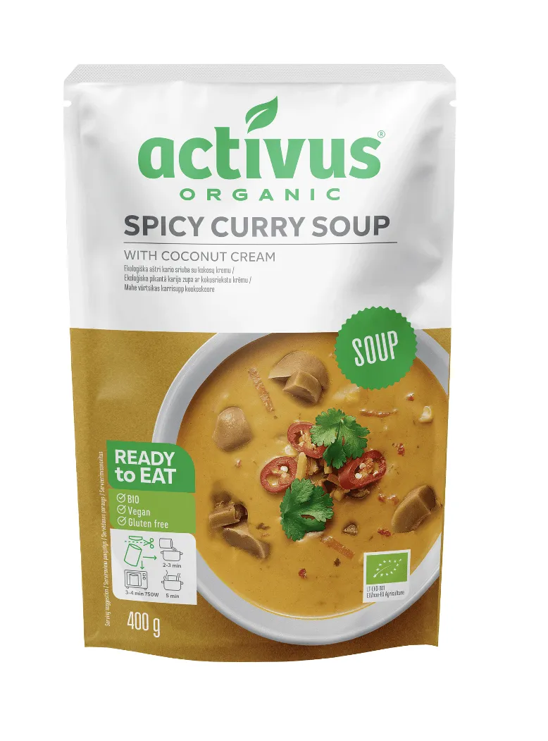 Activus شوربة كاري حارة عضوية