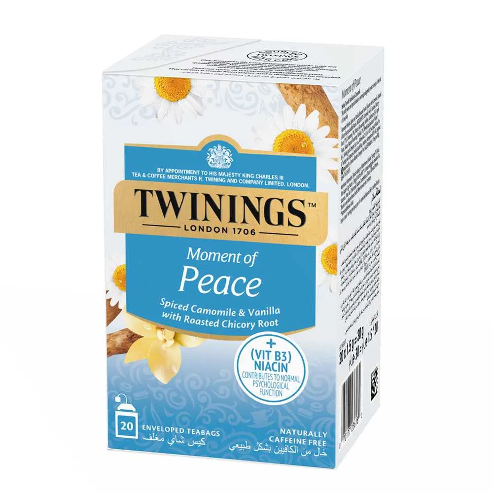 Twinings شاي أعشاب لحظة سلام بالبابونج المتبل والفانيليا مع جذر الهندباء المحمص - 20's
