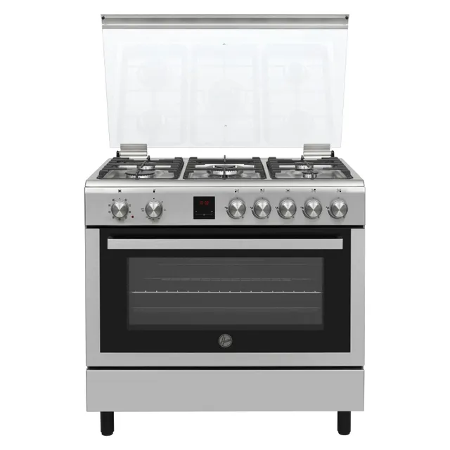 Hoover 90x60cm 5 Burner Electric Cooker HMC-V95E-S Stainless Steel And Black