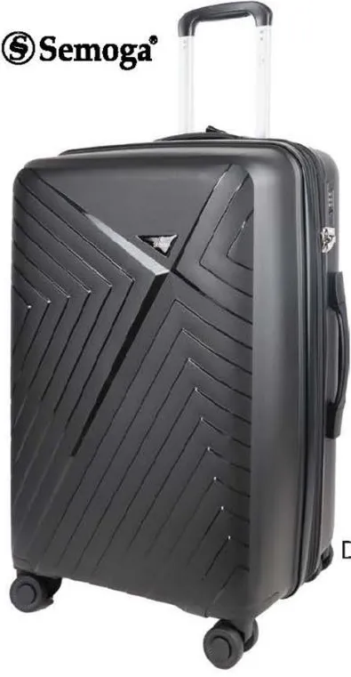 Semoga Pp Trolley Expandable, Double Zipper, Tsa Lock