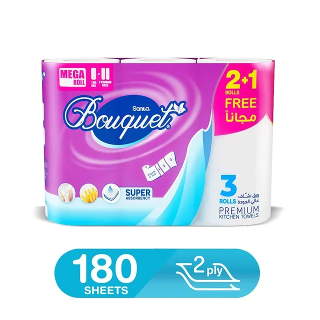 Napco Kitchen Towel (2+1 Free) Rolls 180 Sheets