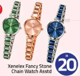 Xenelex Fancy Stone Chain Watch Assorted