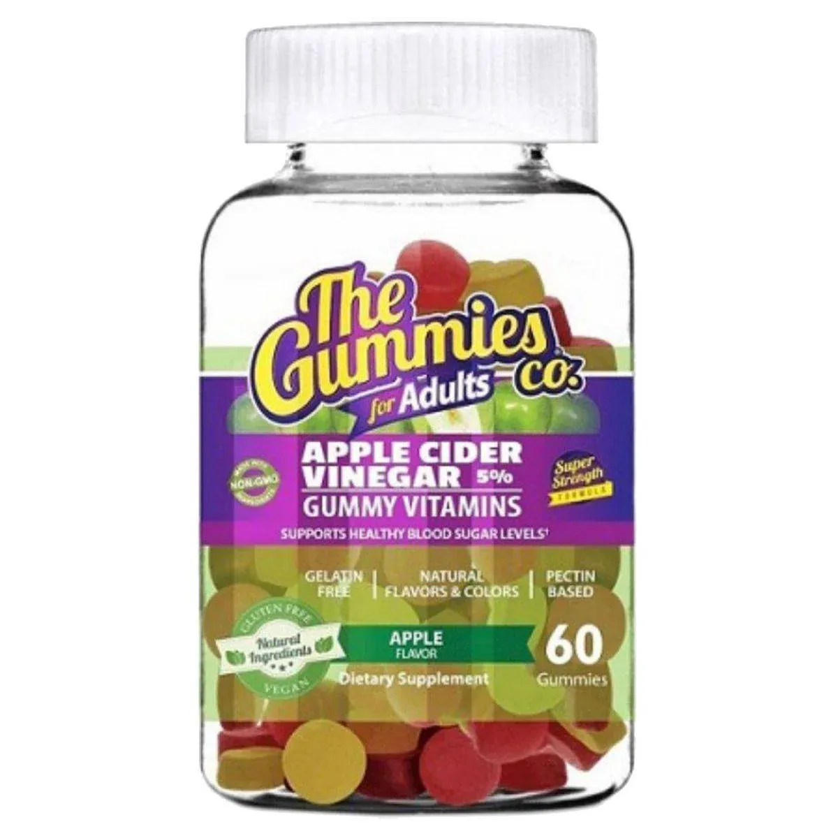 The Gummies Co. The Gummies Co حلويات مضغ للكبار بخل التفاح Apple Cider Vinegar عدد 60 Gummies