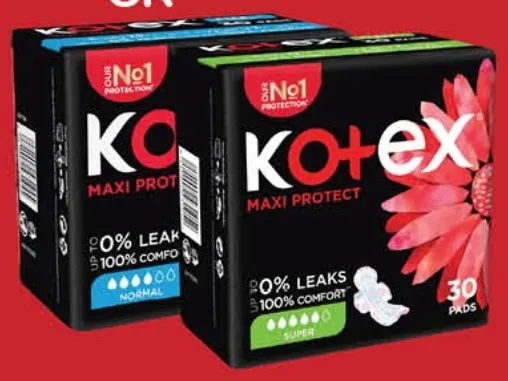 Kotex maxi slim عادي / سوبر بأجنحة coco