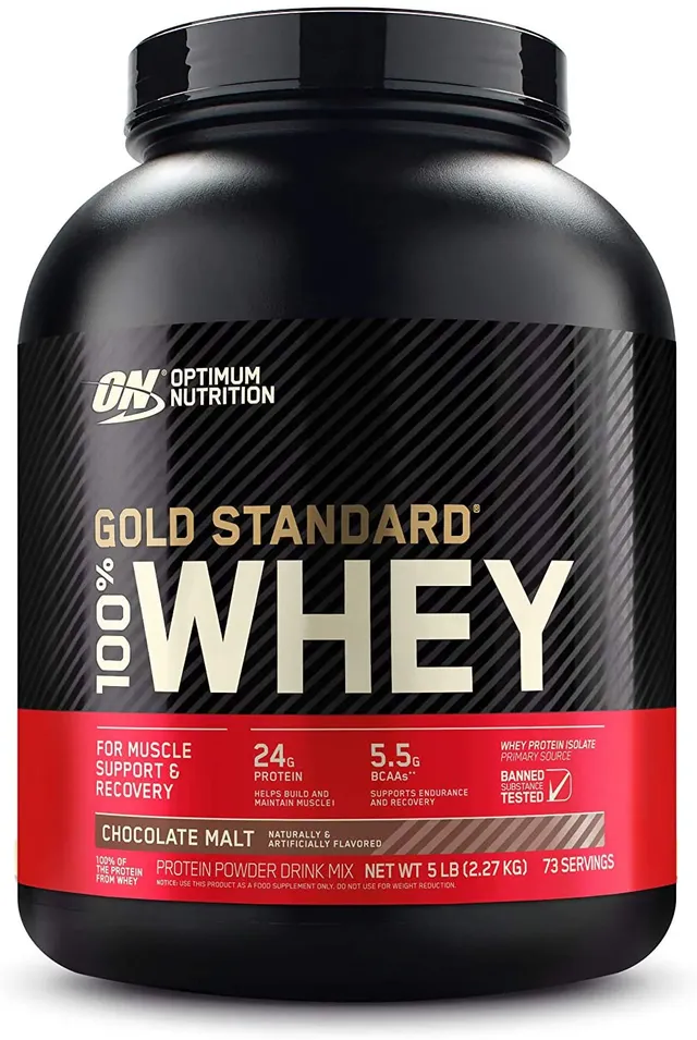 optimum nutrition Gold Standard 100% Whey Protein Isolate Powder, Chocolate Malt, 5 Pound