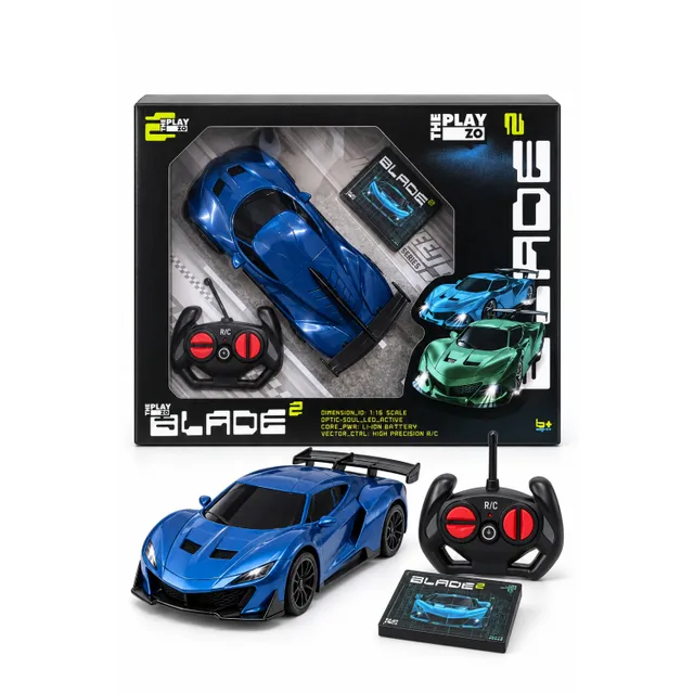 Playzo 1:16 Scale Rechargeable Remote Control Car, Assorted, PZ-5518