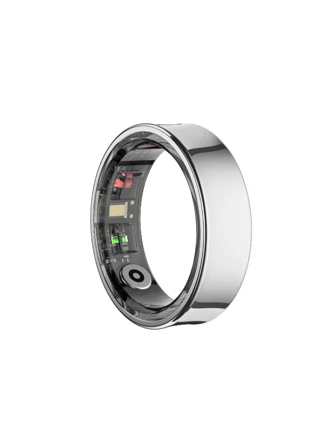TCH خاتم ذكي IRing R20 لتتبع الصحة واللياقة للرجال والنساء، عمر بطارية 7 أيام، Android+IOS (Silver-R20-12) - نسخة دولية