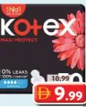 Kotex ماكسي سليم بدون أجنحة / سميكة طبيعية سوبر
