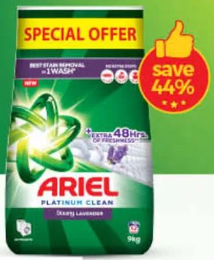 Ariel Washing Powder Platinum Clean Downy Lavender