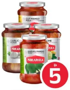 Niraparaa Hot Lime / Kaduku Mango / Cut Mango / Garlic Pickle Assorted