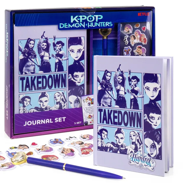 Horizon Group Usa Kpop Demon HuntersJournal Set, 40 Double-Sided Lined Pages, Bonus Kpop StickersPen, Official K Pop Demon Hunters Merch for K-Pop Fans, Students, Teens
