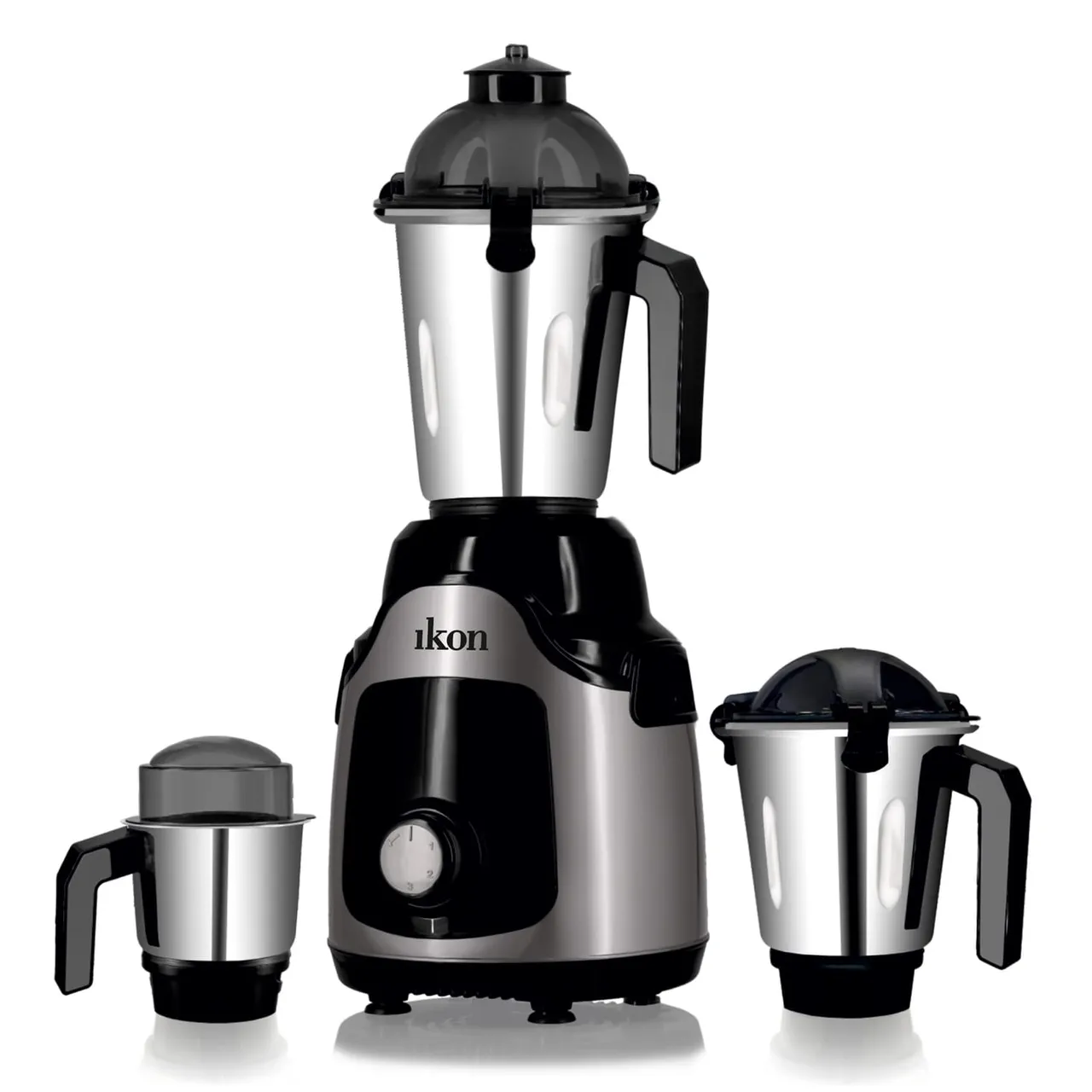 Ikon خلاط ومطحنة مع 3 برطمانات، 850W، رمادي/أسود، IK-IN785