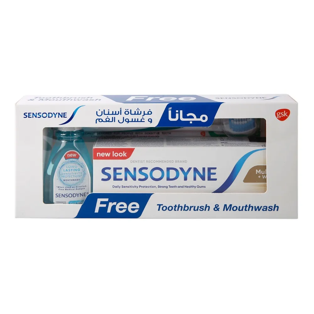 Sensodyne طقم فرشاة أسنان وغسول فم - 2 Pcs