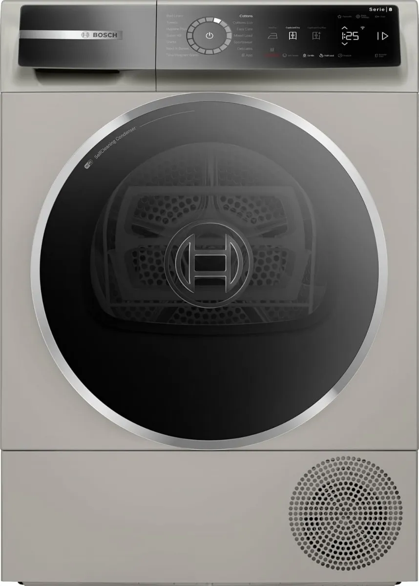 Bosch مجفف بمضخة حرارية قائم بذاته Series 8 | محرك EcoSilence | قرص لمس | فضي inox | WQB245BXGC