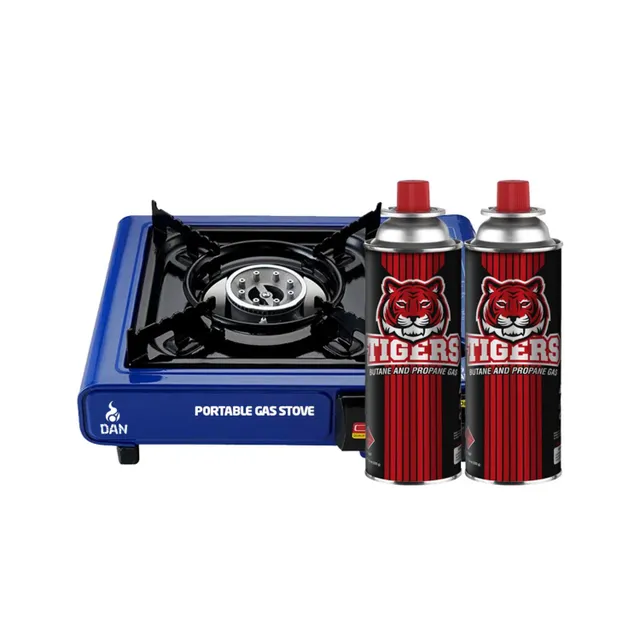 Dan Portable Gas Stove, 0912 + Butane Gas Cartridge, 2 pcs