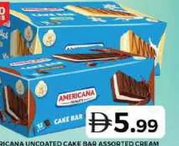 Americana Uncoated Cake Bar Assorted Cream