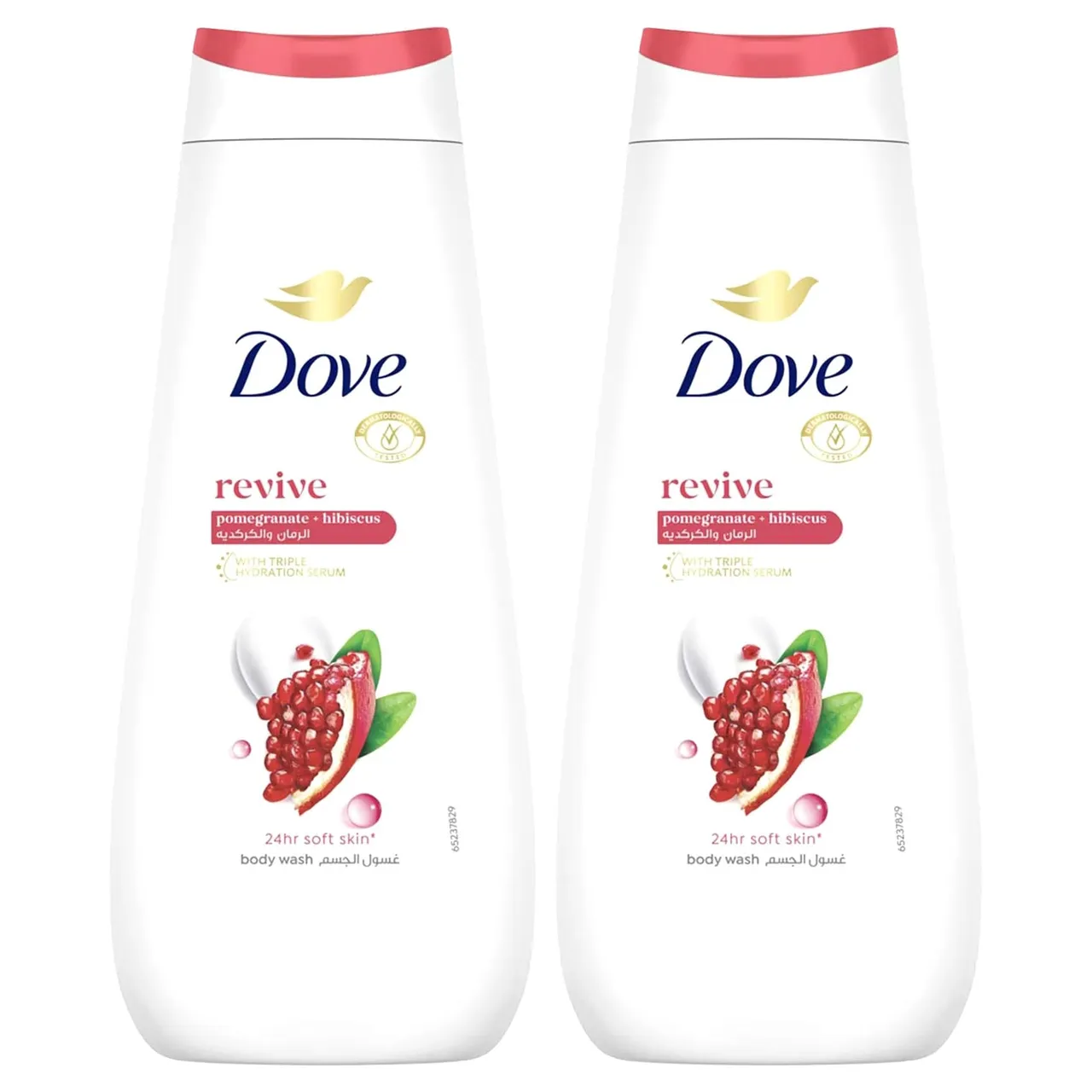 Dove Revive غسول للجسم بالرمان والكركديه مع سيروم ترطيب ثلاثي