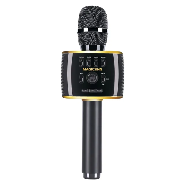 Magic Sing MagicSing MP30 Pro Mobile Karaoke Microphone Black And Gold