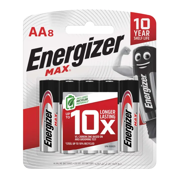 Energizer Max AA Alkaline Batteries (E91BP)