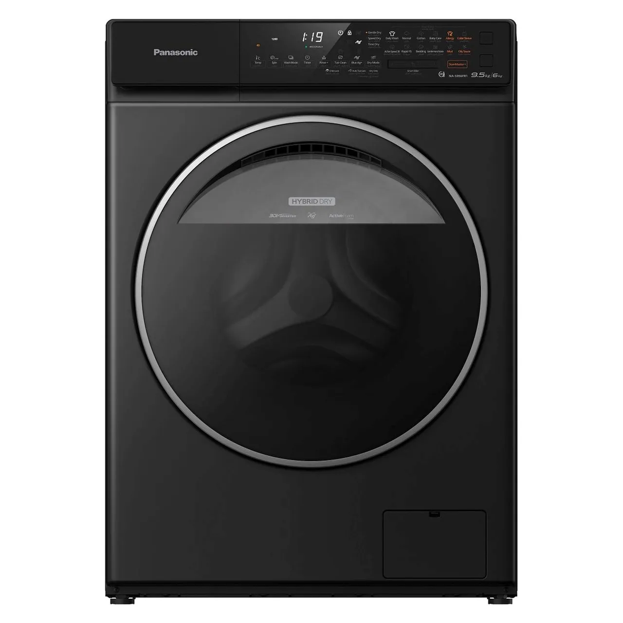 Panasonic غسالة ومجفف بتحميل أمامي + NA-S956FR1B أسود