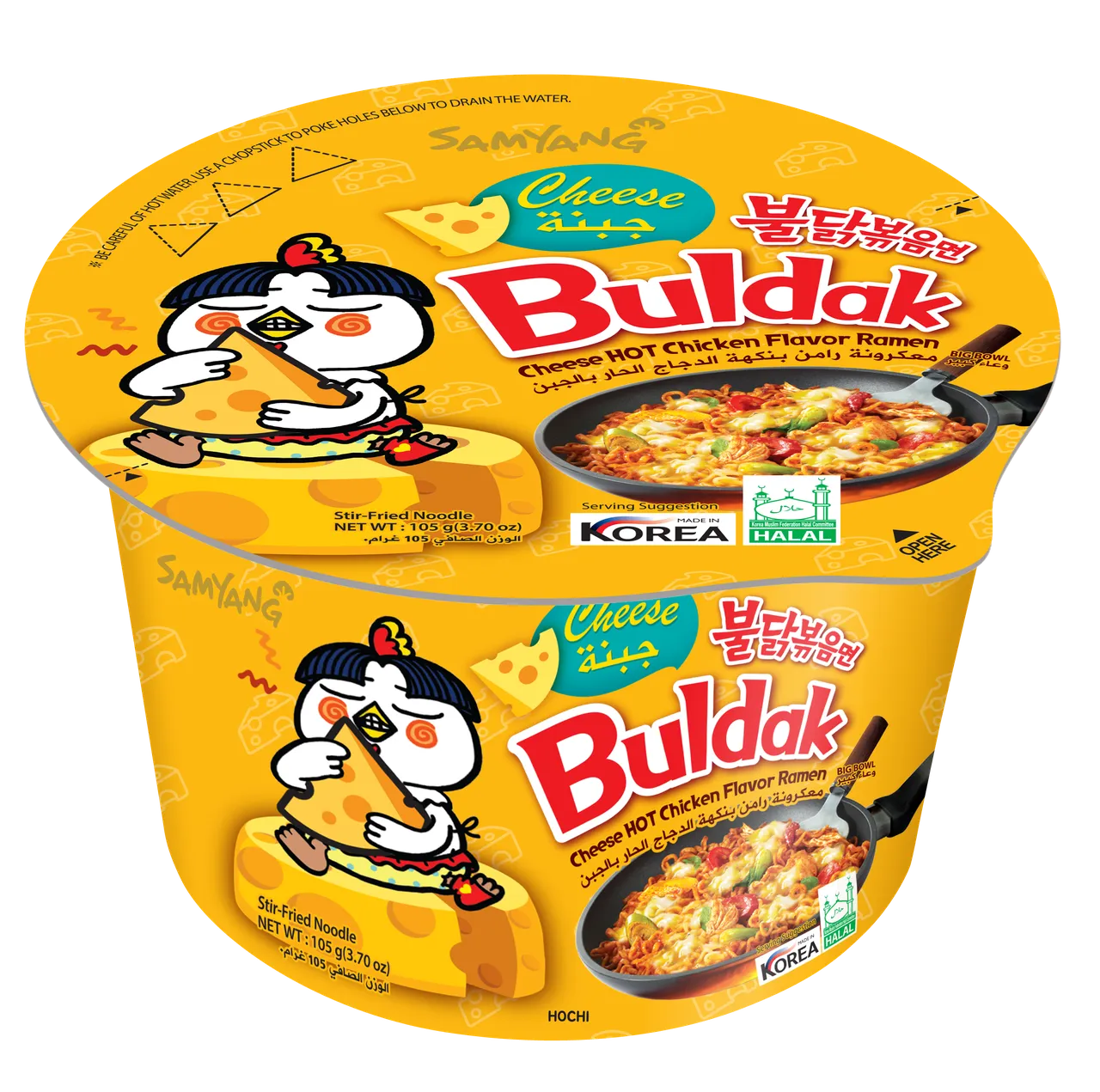 Samyang نودلز رامن Buldak بالجبن وعاء كبير