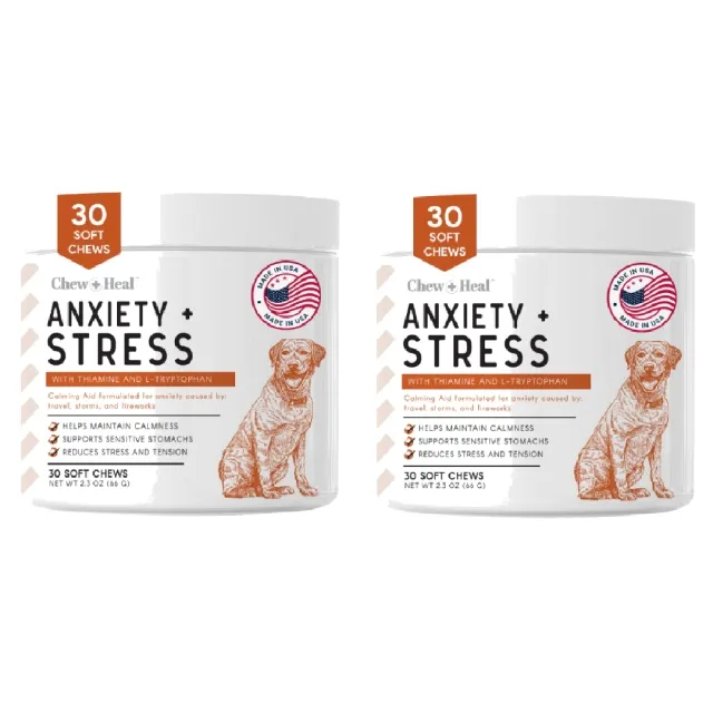 Chew + Heal Dogs Soft Chews Anxiety + Stress Calming