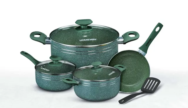 Homeway 8 Pcs Marble Cookwear Set