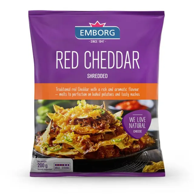 Emborg Red Cheddar Shredded Cheese
