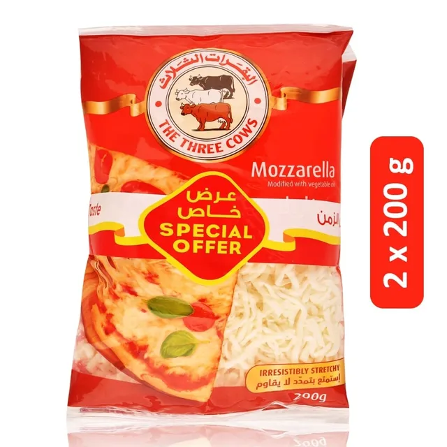 The Three Cows Shredded Mozzarella Cheese
