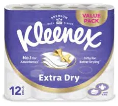 Kleenex مناديل مرحاض 3 طبقات فائقة الجفاف