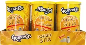 Crunchos Potato Stix Asstd Can