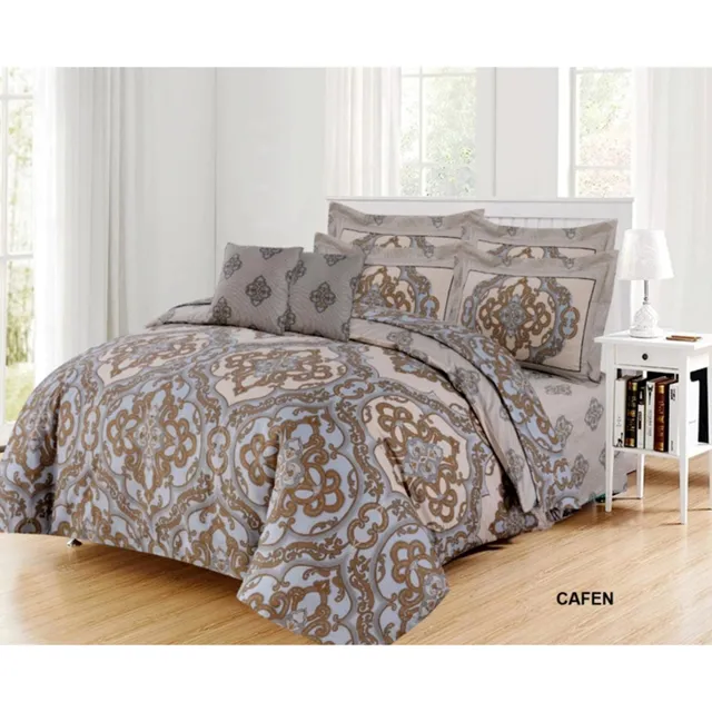 Barbarella Cotton Queen Flat Sheet Set, 3 pcs, 144 Thread Count, Cafen