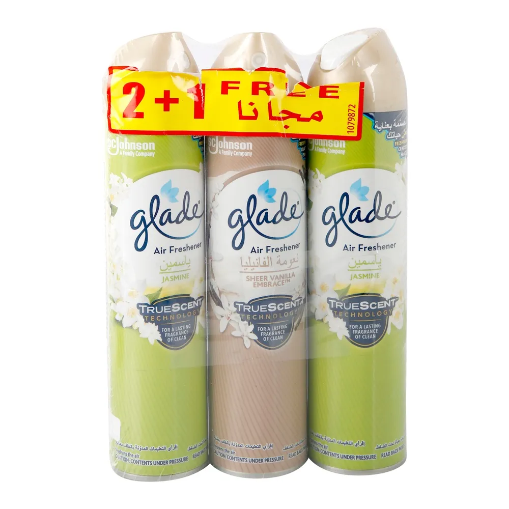 Glade معطر جو ياسمين 300mlx2pcs+1pc مشكل مجانا