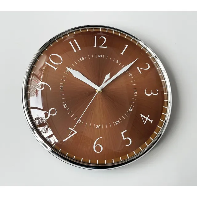 Maple Leaf Home Dome Glass Wall Clock, 30 cm, Brown, BPR1311B