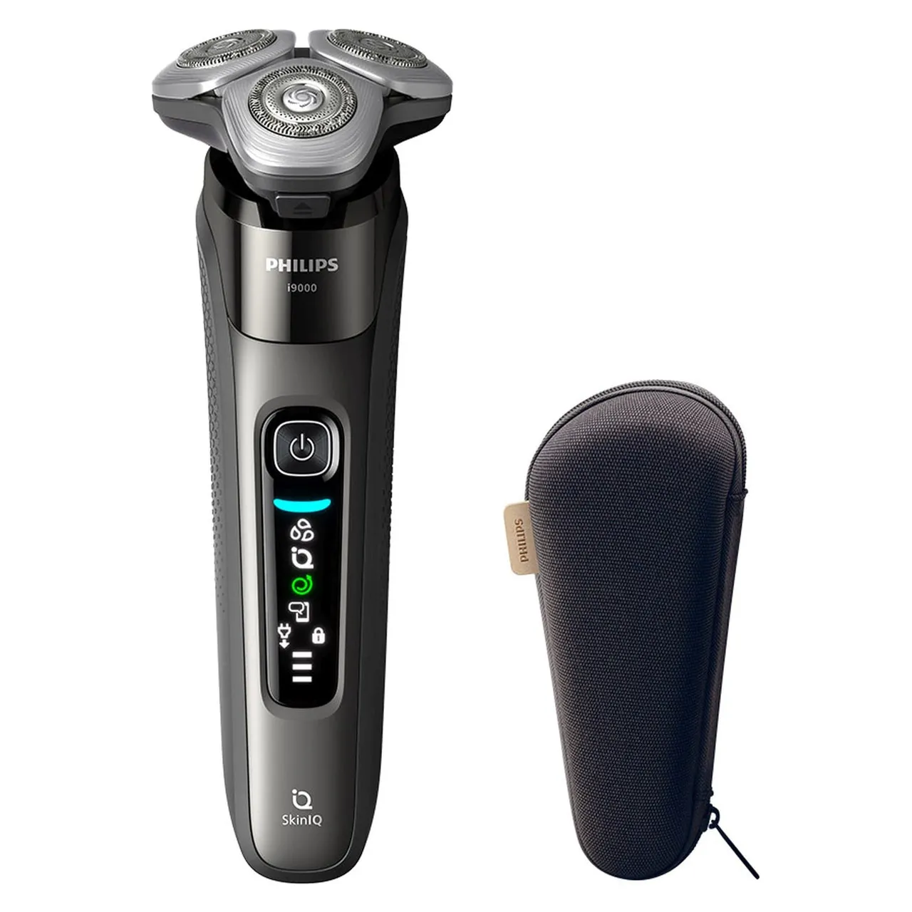 philips ماكينة حلاقة كهربائية جافة ورطبة i9000 مع SkinIQ X9002/05، رمادي غامق